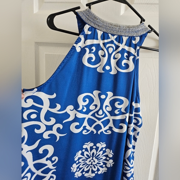 INC International XL Blue White Beads - Picture 4 of 5